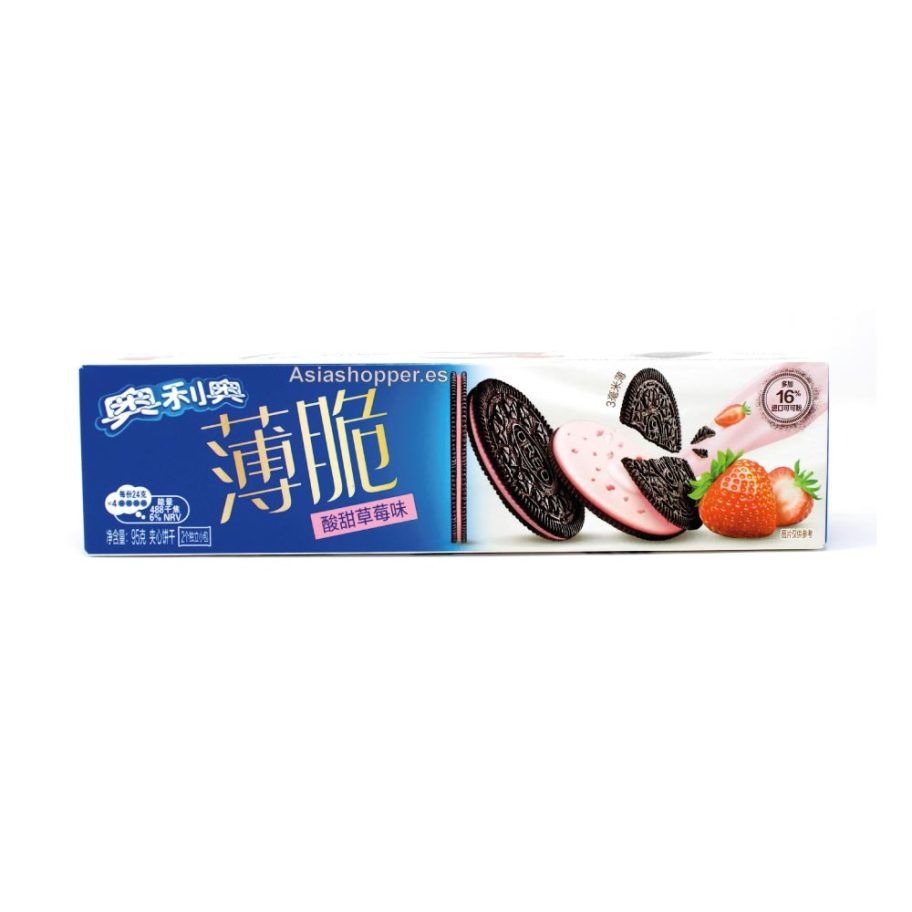 Oreo relleno de crema sabor fresa versión fina 95g