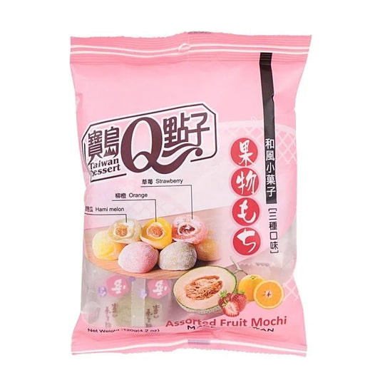 Mini mochis sabores frutas variada 120g/ 宝岛Q点子 水果味 120g 袋装